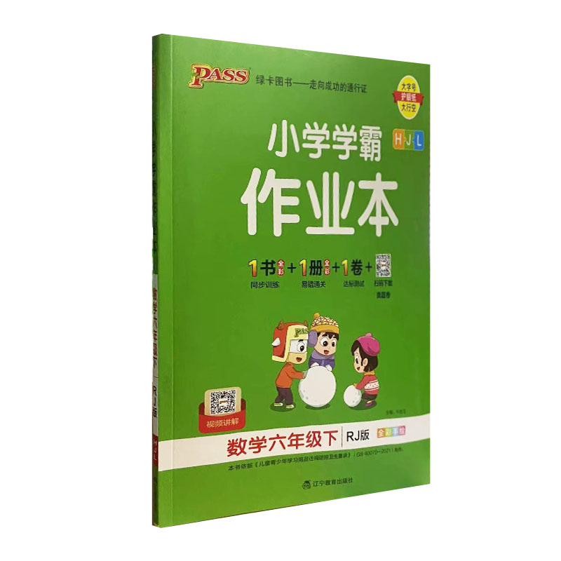 pass绿卡 小学学霸作业本数学六年级下册 人教版